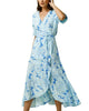 Elora Wrap Dress in Blue Multi - thumbnail