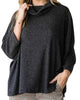 Relaxed So Soft Turtle Neck Top in Charcoal - thumbnail