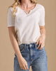 Hadley Henley Top in White - thumbnail