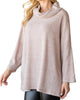 Relaxed So Soft Turtle Neck Top in Taupe - thumbnail