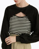 Laverne Convertible Cropped Cutout Tank Bolero Set in Black/White - thumbnail