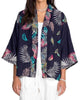 Kaluhi Linen Cropped Kimono in Deep Navy - thumbnail