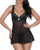 Padded Cup Babydoll Set in Black - thumbnail