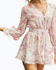 Floral-Print Chiffon Flounce Romper in Light Pink - thumbnail