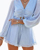 Cutout Ruffled Chiffon Flounce Romper in Blue - thumbnail
