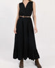 Flounced Long Dress in Black - thumbnail