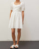 Natasha Pleated Front Mini Dress in White - thumbnail