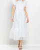 Cara Collared Midi Dress in White - thumbnail