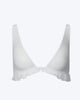 Coucou Lola Side Ruffle Bralette in White - thumbnail
