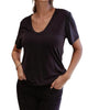 Cupro T-Shirt in Black - thumbnail