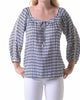 Peasant Top in Navy Geo - thumbnail