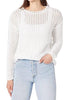 Harper Crochet Sweater in White - thumbnail