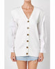 Mixed Media Cardigan in Off White - thumbnail