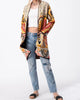 Scarf Paisley Jacquard Cardigan in Beige/Orange/Yellow - thumbnail