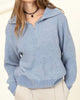 Double Zero Autumn Scenery Long Sleeve Sweater in Dusty Blue - thumbnail