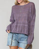 Open-Knit Cotton-Blend Sweater in Purple - thumbnail