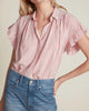 Marianne B Ruffle Sleeve Shirt in Hommage Stripe - thumbnail