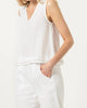 Double Gauze Sleeveless Top in White - thumbnail