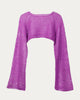 Phoebe Crop Knit Top in Raspberry Wine - thumbnail