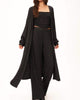 Catch Flights Maxi Rib Cardi in Black - thumbnail