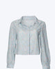 Cropped Floral-Print Pleated Chiffon Blouse in Pastel Floral - thumbnail