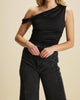 Hilma Twist Sleeve Bodysuit in Black - thumbnail