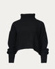 Slouchy Cropped Turtleneck Sweater in Black - thumbnail