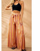 Striped Front Tie Flowy Wide Leg Pants in Multi - thumbnail
