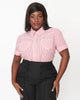 Unique Vintage Red & White Stripe Heart Pocket Top - thumbnail