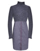 Women'S Raleigh Mock Neck Ribbed Knit Sweater Dress in Charcoal - thumbnail