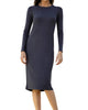 Basic Ribbed Dress In Grey - thumbnail