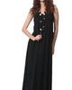 Back Buckle Maxi Dress In Black Multi - thumbnail