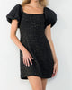 Amryn Mixed Media Tweed Dress In Black - thumbnail