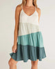 Amalfi Colorblock Mini Dress In Matcha - thumbnail