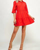 Button Up Dress In Red - thumbnail