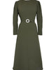 Diana Georgette Long Sleeve Dress In Army Green - thumbnail