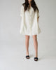 Elastic Sleeve Dress In Ivory Swiss Dot - thumbnail