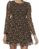 Ellamore Ditsy Smock Dress In Black/Yellow - thumbnail