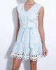 Claudine Embroidered Mini Dress In Sky - thumbnail