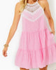 Britt Seersucker Striped Halter Dress In Havana Pink Seersucker Stripe - thumbnail