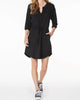Drawcord Mini Sweatshirt Dress In Black - thumbnail