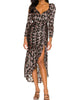 Emmaline Dress In Black Pink Burnout - thumbnail