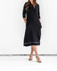Gina Metallic Stitch Dress In Black/Silver - thumbnail