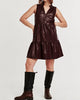 Helena Sleeveless Vegan Leather Dress In Mahogany Woods - thumbnail