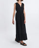 Flounced Long Dress In Black - thumbnail