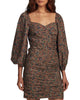 Nadi Puff Sleeve Mini Dress In Cinnamon Multi - thumbnail