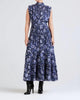 Junia Rouched Sleeveless Midi Dress In Navy Multi - thumbnail