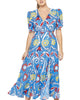 Izula Wrap Dress Roco Celeste In Blue Multi - thumbnail
