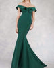 Split Off The Shoulder Mermaid Evening Gown In Emerald - thumbnail