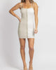 Sage Two Tone Button Mini Dress In Grey/White - thumbnail